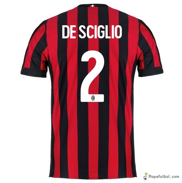 Camiseta AC Milan Replica Primera Ropa Desciglio 2017/18 Rojo